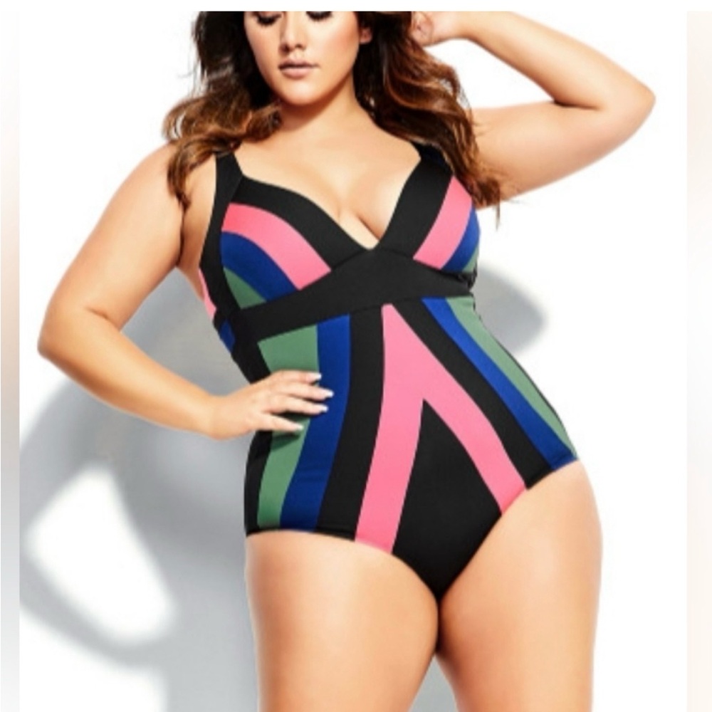 City Chic Color Blocked One Piece 16